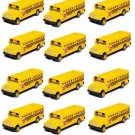 Diecast 12 Pcs 2.5 Inch Mini Yellow School Bus Pull Back Action Kt2523D