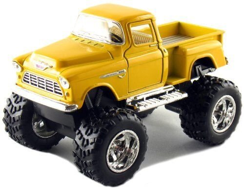 Diecast Off Road Big Foot Monster 1955 Chevy Stepside Pickup Truck 1:32 Yellow