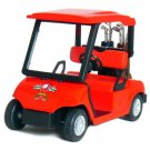 Diecast 4.5" Golf Cart With Clubs Metal Caddy Car Red