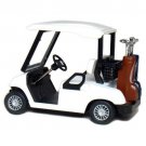 Diecast 4.5" Golf Cart With Clubs Metal Caddy Car White
