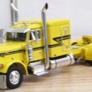 Diecast Dcp Yellowith Black Stripe Peterbilt 379 63" Flattop Sleeper No Box 1/64