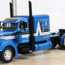 Diecast Dcp Black/Bahama Blue Peterbilt 379 63" Flattop Sleeper No Box 1/64