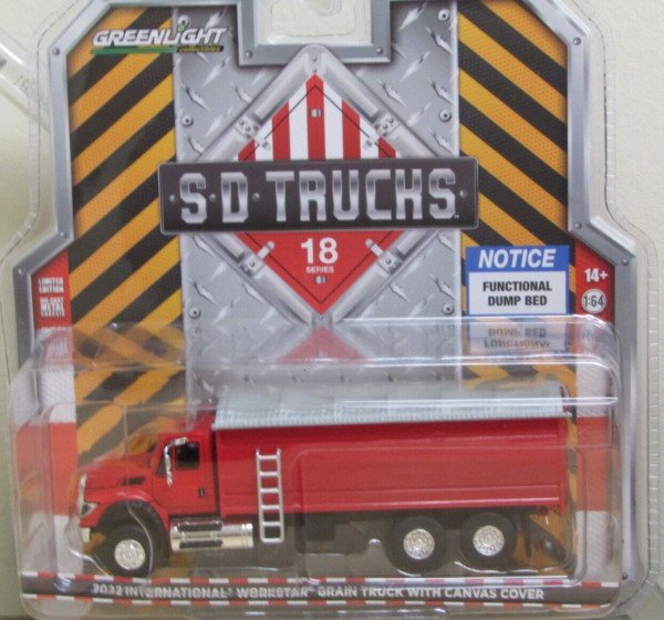 Diecast Red/Red 2022 Ih Workstar Grain Truck Sd Trucks 18 1/64