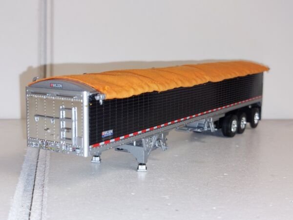 Diecast Dcp Black/Orange Wilson Tri Axle Hopper Trailer No Box 1/64