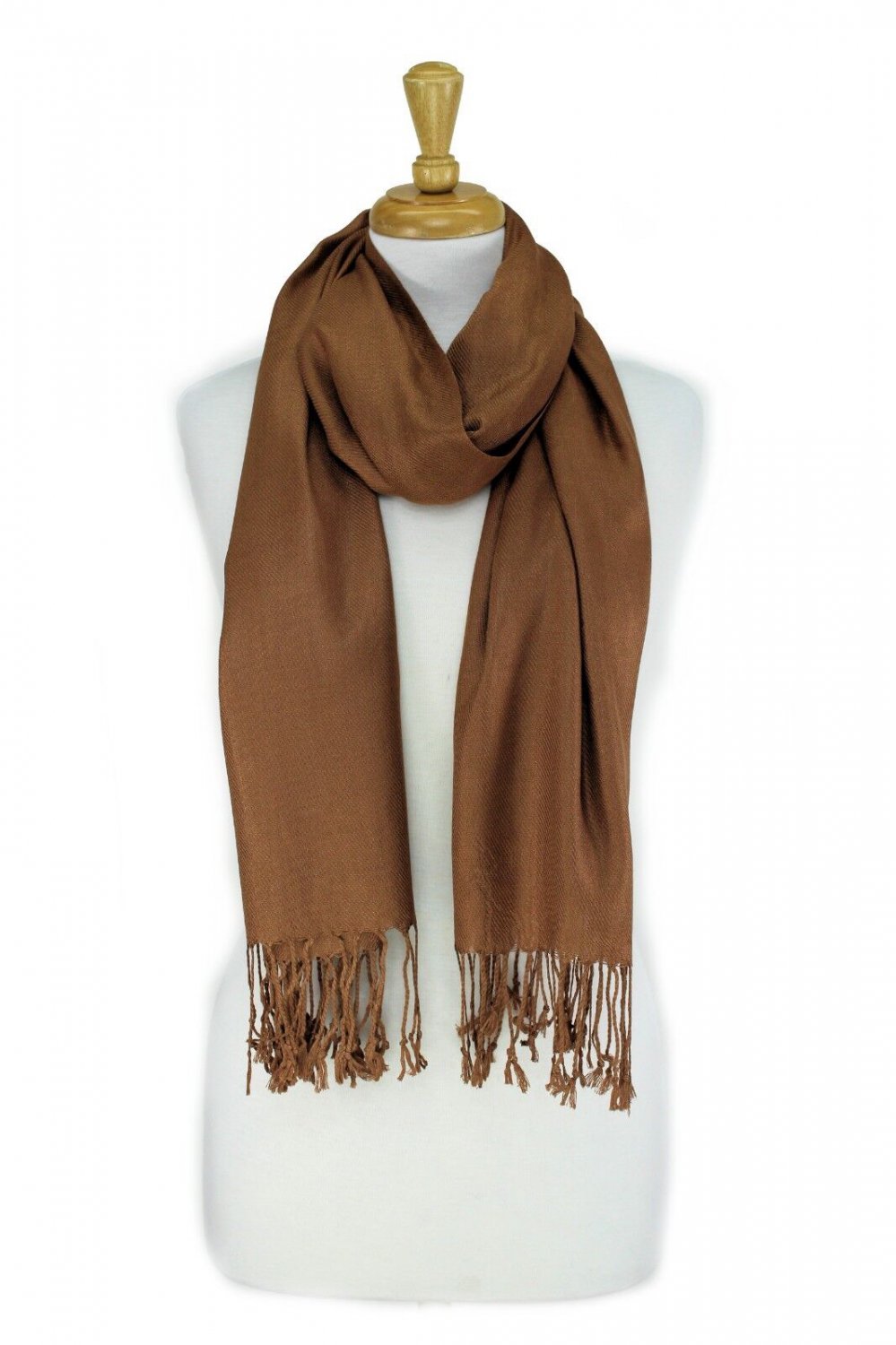 Brown Solid Pashmina Silky Cashmere Feel Shawl Scarf Wrap75 inches x 28 inches