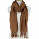 Brown Solid Pashmina Silky Cashmere Feel Shawl Scarf Wrap75 inches x 28 inches