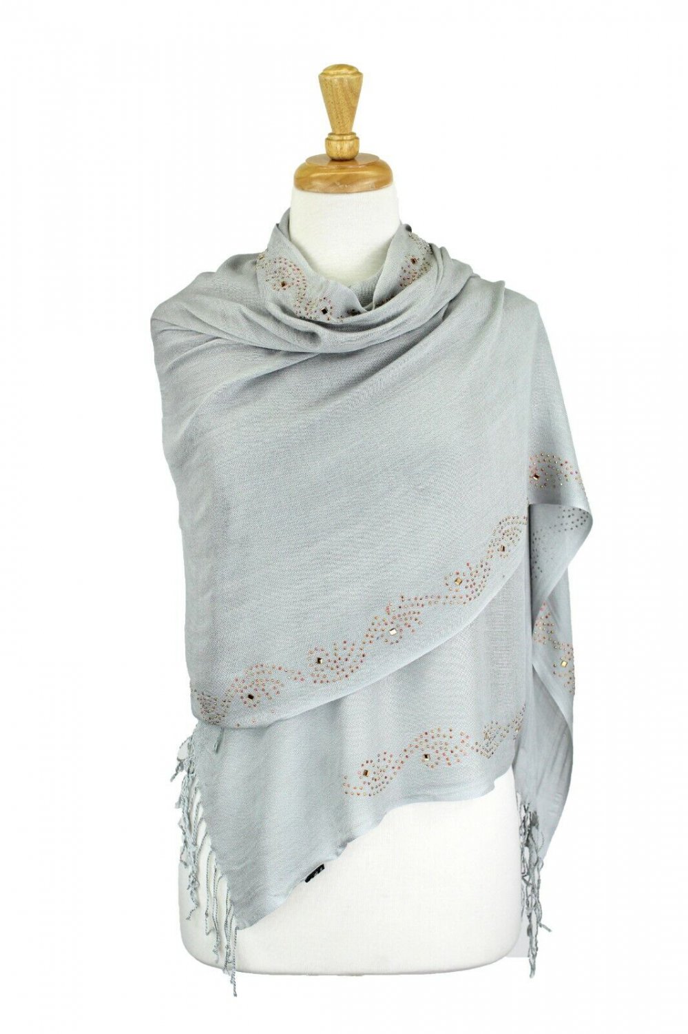 Gray Rhinestone Shawls and Wraps for Evening Dresses Wedding Shawl Wrap Shiny Scarf75 inches x 28 in