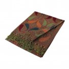 Burgundy Grey Women's Classic Paisleys Pashmina Shawls Scarves75 inches x 28 inches