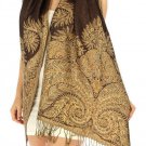 Coffee Paisley Pashmina Scarf Shawl Wrap  Fashion Luxury28 x 72 inches