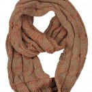 Taupe Pumpkin Scarf Soft Chunky Warm Pullover Knit Long Loop Infinity Hood Cowl Scarf