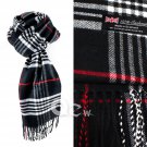 Black White Plaid Scarves Mens Womens Winter Warm 100% Cashmere Scarf Wool