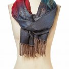 Blue Red Teal Women Paisley Scarf Wrap Shawl Beach Scarves Fringe Ladies Neck Stole