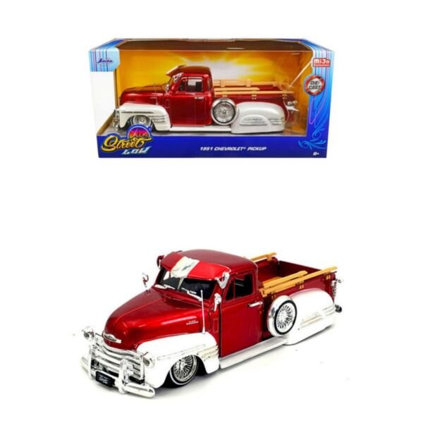 Diecast 1951 Chevrolet Pickup Lowrider Red Street Low 1/24 Toys