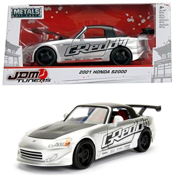 Diecast 2001 Honda S2000 Silver Color Hard Top 1/24 Car Toys