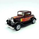 Diecast 1932 Ford 3 Window 1:32 Flames Brown Toys
