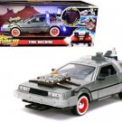 Diecast Brushed Metal Time Machine With Liugnts Back To The Future 3 1:24 Scale Toys