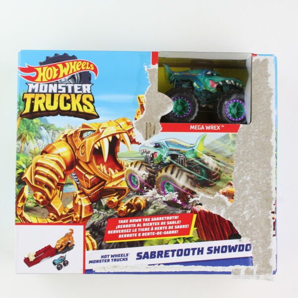 Diecast Monster Trucks Sabretooth Showdown Playlet 1:64 Scale Green Mega Wrex Toys