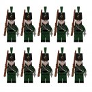 10pcs Napoleonic Wars The British 95th Rifles Soldiers Green Jacket Minifigures