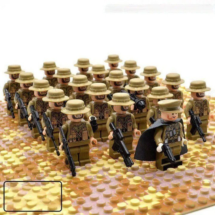 21pcs/set WW2 Military UK Army Britain Troops Soldiers Minifigures Block Toys