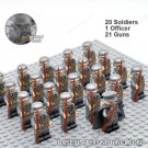 21pcs/set WW2 Army German Troops Officer and Soldiers Infantry Minifigures Block