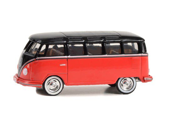 1956 Volkswagen 23-Window Microbus - Red and Black Diecast 1:64 Scale Model