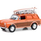 1963 Volkswagen Type 3 Panel Van Woody w/ Roof Rack and Surfboard Diecast 1:64 Scale Model
