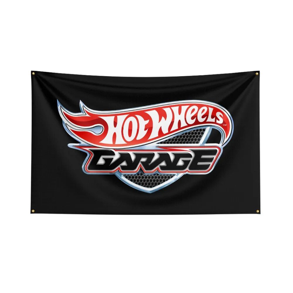 90x150cm Ft Hot Wheels Flag Polyester Digital Printed Racing Banner For ...