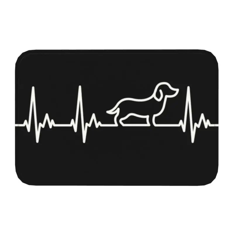 Dachshund Heartbeat Doormat Floor Door Mat Wiener Badger Sausage Dog
