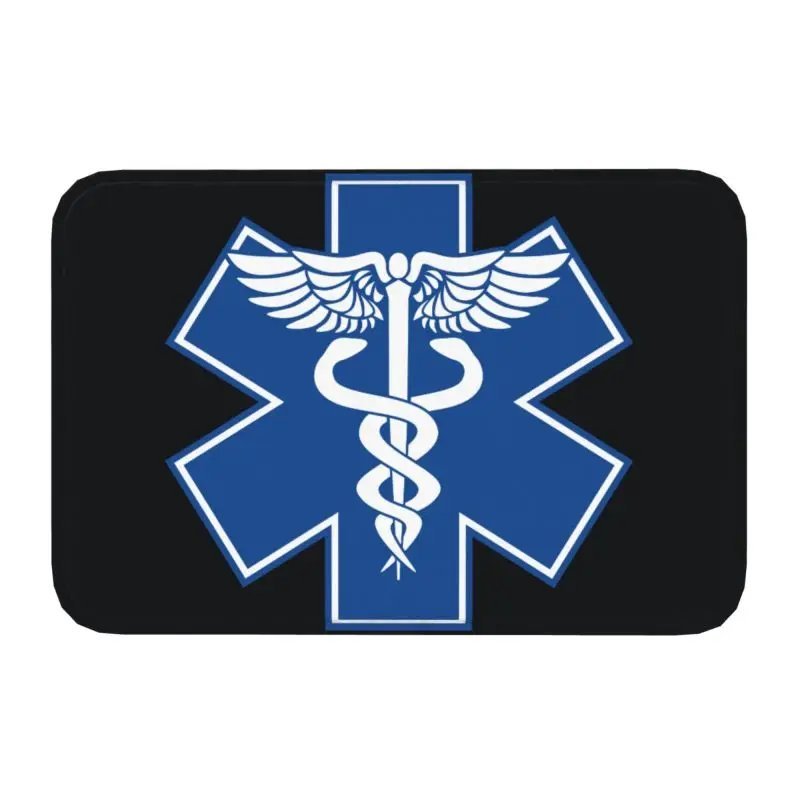 EMT Blue Medical Symbol Doormat Mat Anti-Slip Star of Life Paramedic ...