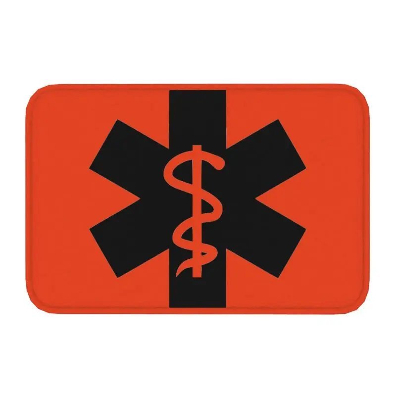 EMT Emergency Medical Front Door Mat AntiSlip Outdoor Quick Dry Star