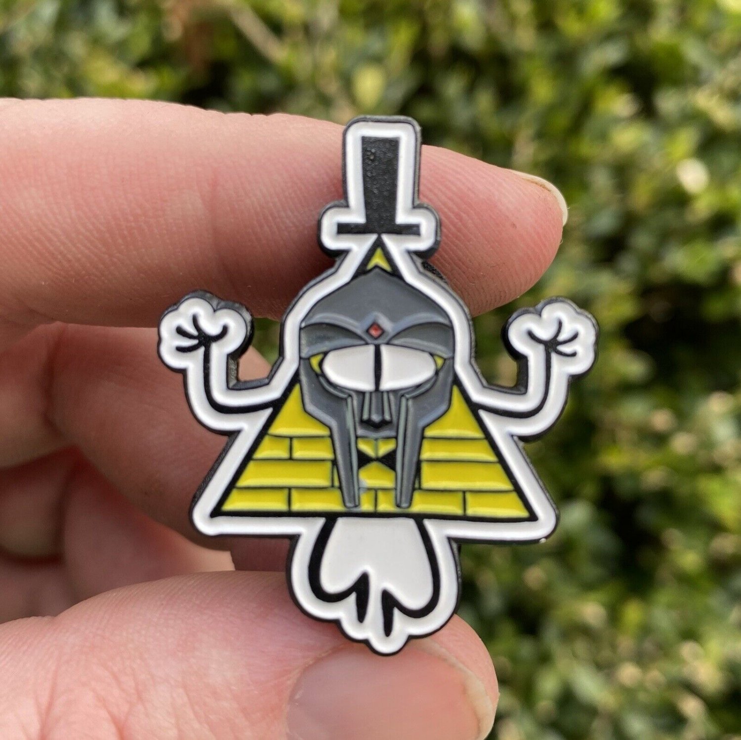 Bill MF Cipher - MF DOOM/Gravity Falls Mashup Pin - 1 1/2&acirc;�� Bill Cypher