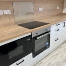 Glass Heat Resistant backsplash for Kitchen - Pre-Drilled Holes / splatters