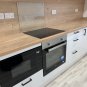 Glass Heat Resistant backsplash for Kitchen - Pre-Drilled Holes / splatters