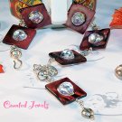 "CRYSTAL & WINE" Sterling Silver, Mother of Pearl, Crystal Bracelet - FREE SHIPPING!