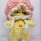 Handcrafted Crocheted Small Yellow Mushroom Doll with Detachable Hat