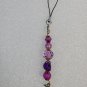 Handcrafted Bead Phone or Accessory Charm with Purple-Pink Theme