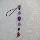 Handcrafted Bead Phone or Accessory Charm with Purple Theme