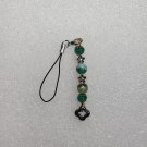 Handcrafted Bead Charm with Green and Silver Theme