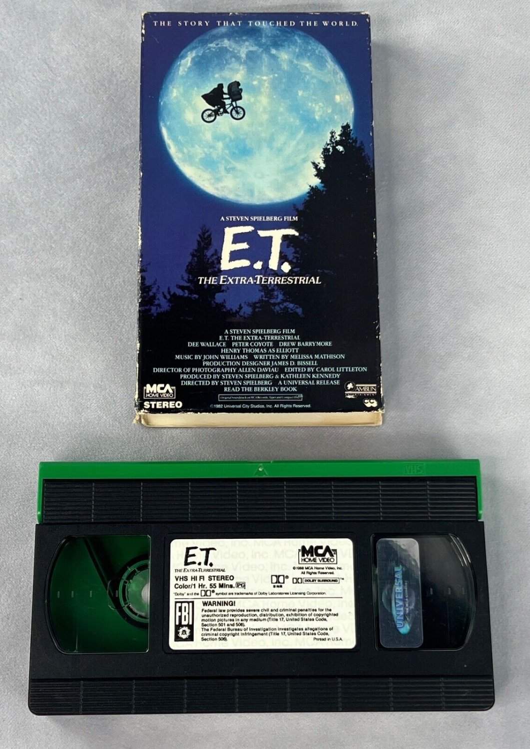 E.T. VHS Movie Tape MCA Green RARE VINTAGE 1988 ET