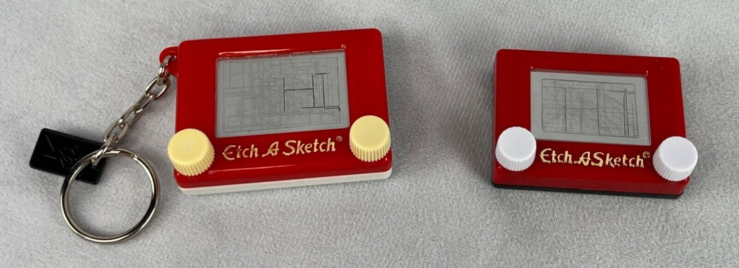 Mini ETCH A SKETCH Drawing Toy Lot Of 2 Ohio Art Mini etch a sketch drawing toy lot of 2 ohio art