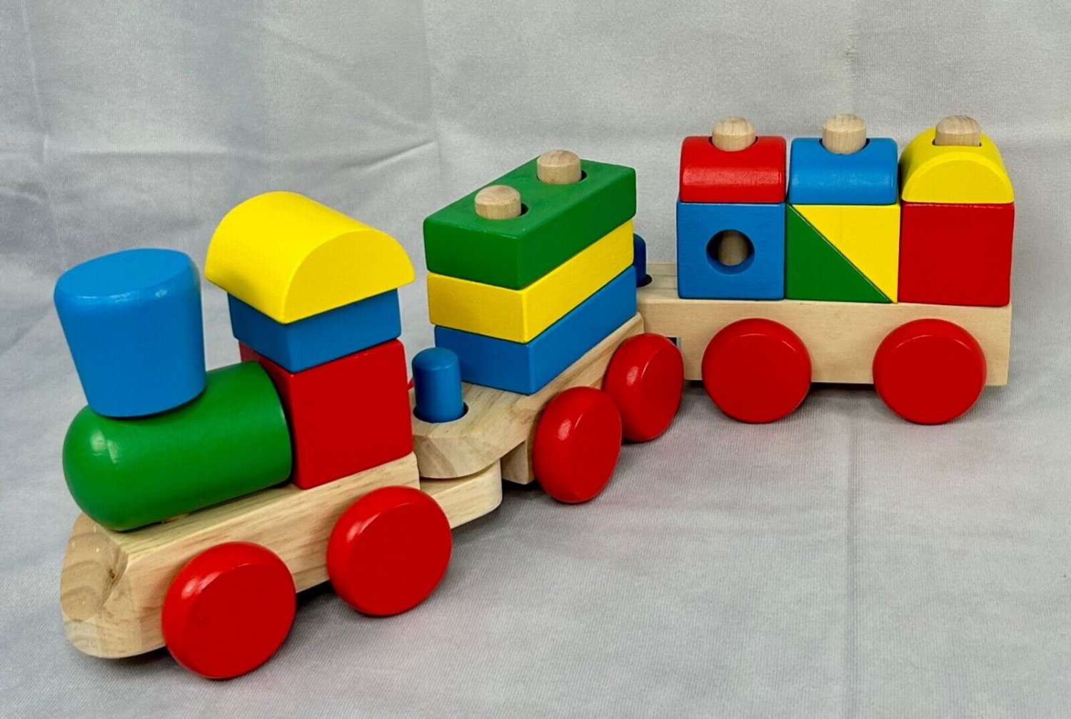 Melissa Doug Stacking Train Classic Wooden Toddler Toy