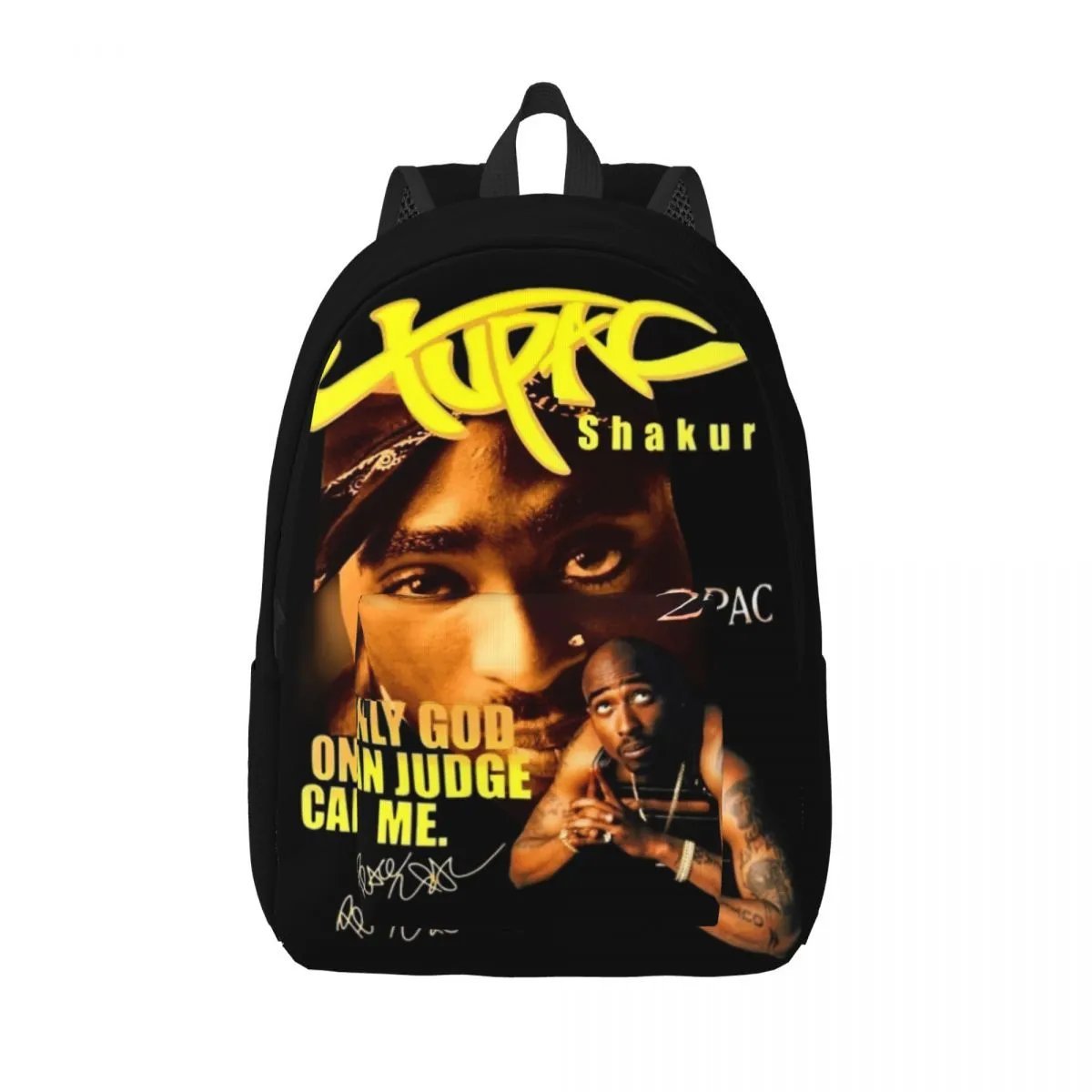 Tupac 2PAC Casual Backpack High School Work Hip Hop Rap Music Daypack