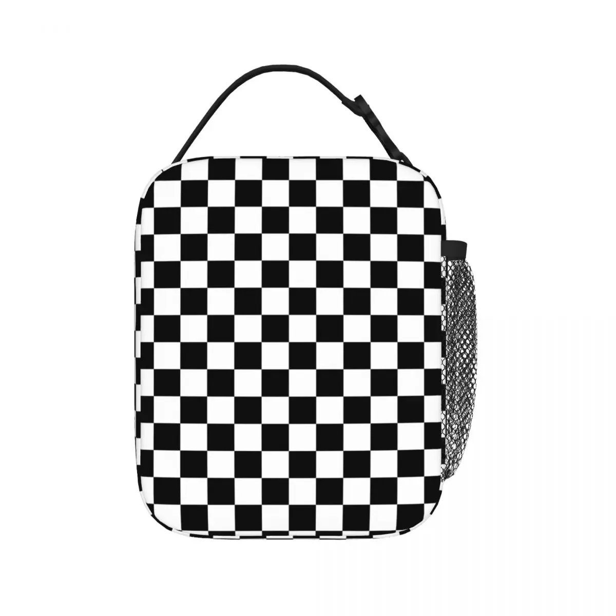 Checker Board Squares Insulated Lunch Bags Waterproof Picnic Bags