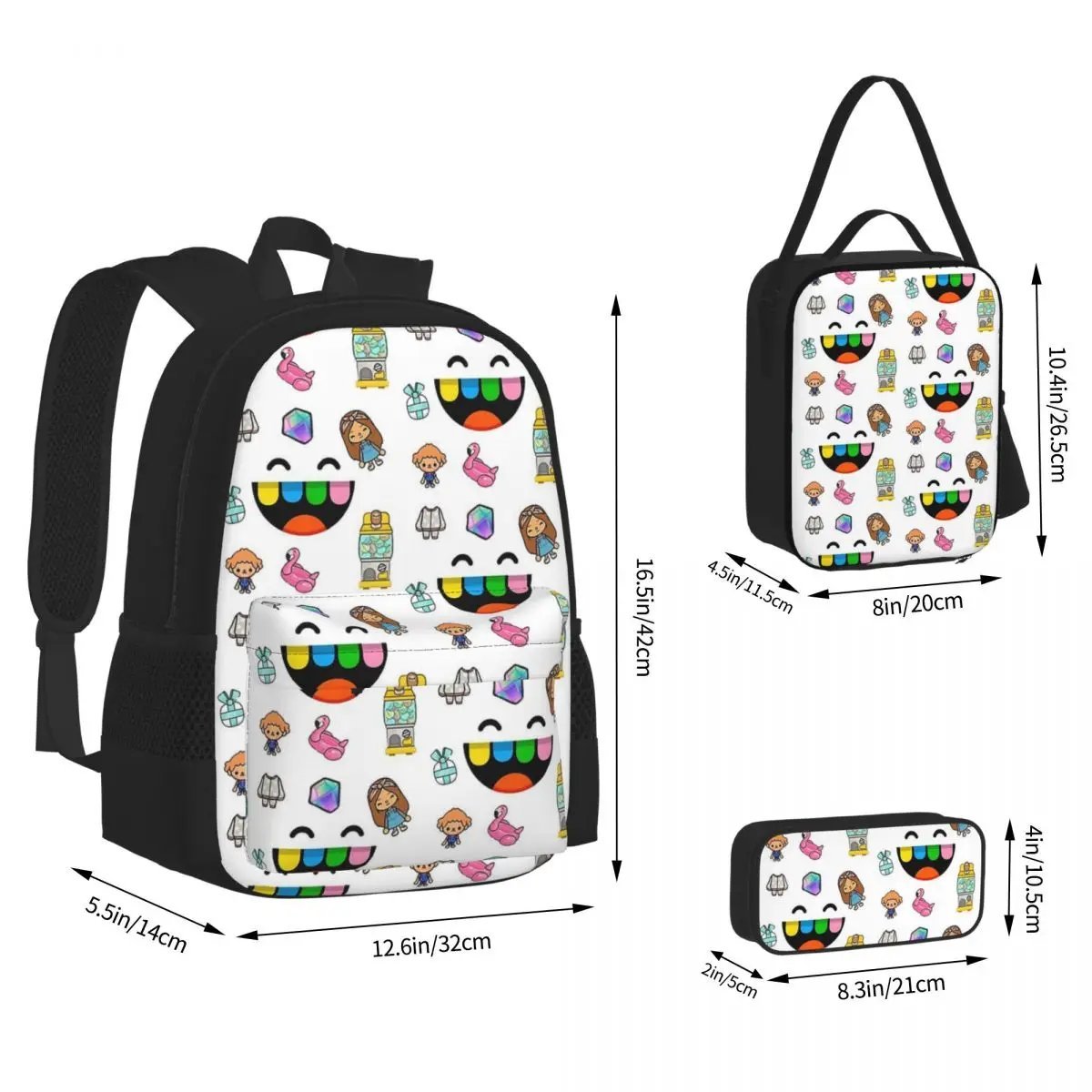 Toca Boca Backpacks Boys Girls Bookbag Students Bags Kids Rucksack ...