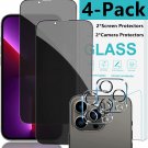 For iPhone 14 13 12 11 Pro Max X Privacy Tempered Glass Screen Camera Protector