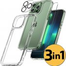 Tempered Glass Screen Protector,Lens Cover &Clear Case for iPhone All Models