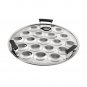 Stainless Steel Induction Base Idli Cooker and Multi Kadhai, 6 Plates, Silver