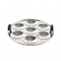 Stainless Steel Induction Base Idli Cooker and Multi Kadhai, 6 Plates, Silver