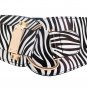 Women Black White Zebra Print Trendy Fashionable Hood Belt Gold Hook Buckle L XL