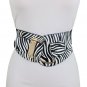 Women Black White Zebra Print Trendy Fashionable Hood Belt Gold Hook Buckle L XL